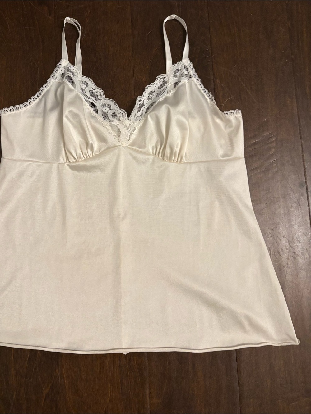 Vintage Vanity Fair Ivory Lace Camisole Size 36 Antron III